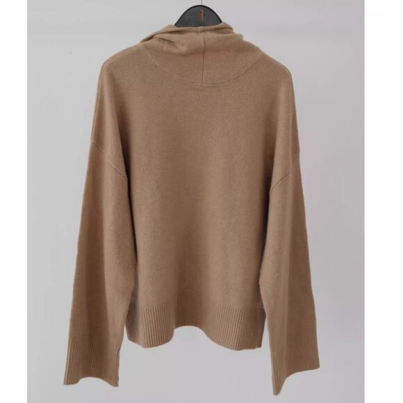 BEST Barbour Evette Knitted Hoodie Sweater Light Brown Tan Beige Wool Quiet Lux - Picture 6 of 6